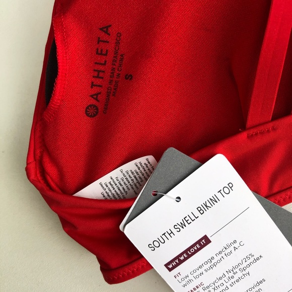 Athleta South Swell Bikini Swim Top Radiant Red S - Picture 8 of 10